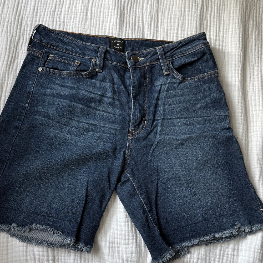 Jean Bermuda Indigo Denim Cutoff Shorts